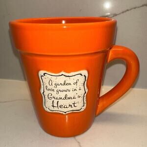 Grandma Orange Ceramic Flower Pot 14 oz Mug by Nicole Brayden Gifts
